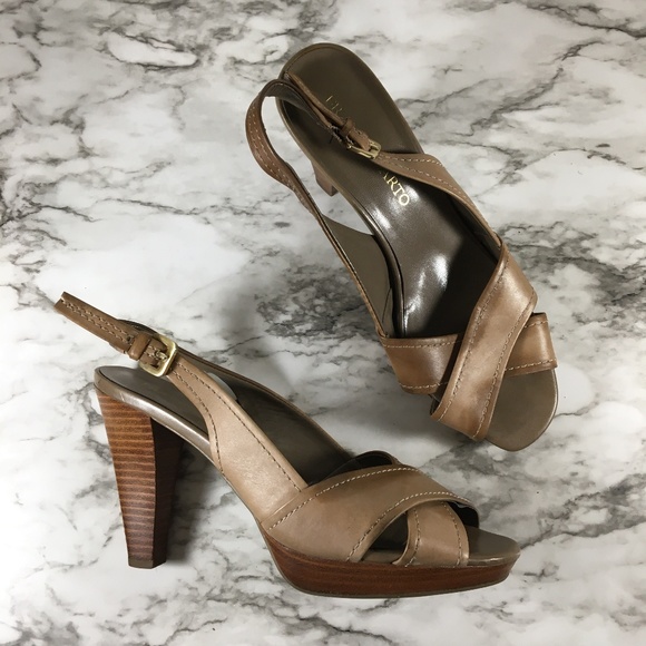 Franco Sarto Peep Toe Sling Back Sandal Heels - Picture 1 of 5